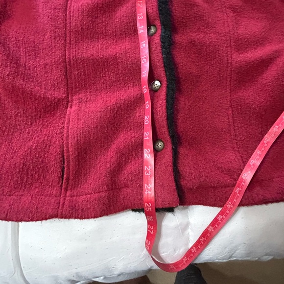 Tasha Polizzi Red Button Front Jacket Coat Faux Fur Mexico Vintage - Picture 4 of 7